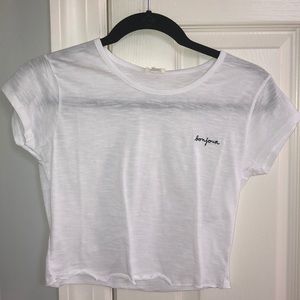 White cropped tee